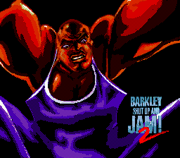 Barkley Shut Up and Jam 2 title screen for Sega Genesis
